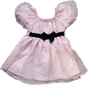 Habitual Baby Girls Pink Tulle Puff Sleeve Bow Dress 24M Princess Balletcore